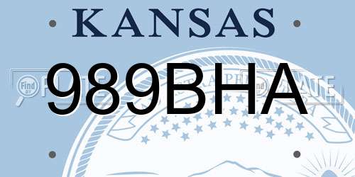 989BHA Kansas License Plate