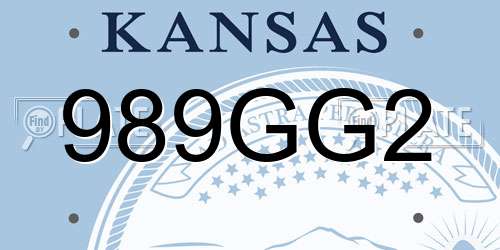 989GG2 Kansas License Plate