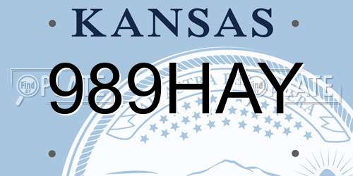 989HAY Kansas License Plate