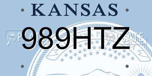 989HTZ Kansas License Plate