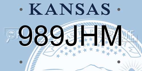 989JHM Kansas License Plate