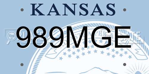 989MGE Kansas License Plate