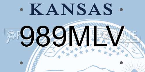 989MLV Kansas License Plate