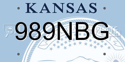 989NBG Kansas License Plate