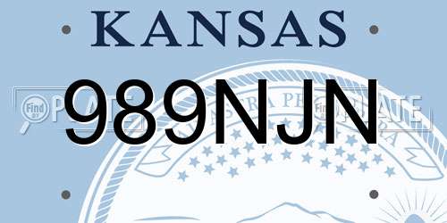 989NJN Kansas License Plate