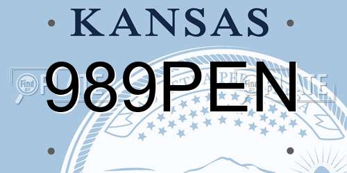 989PEN Kansas License Plate