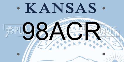 98ACR Kansas License Plate