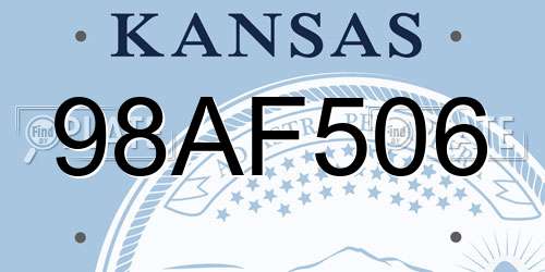 98AF506 Kansas License Plate