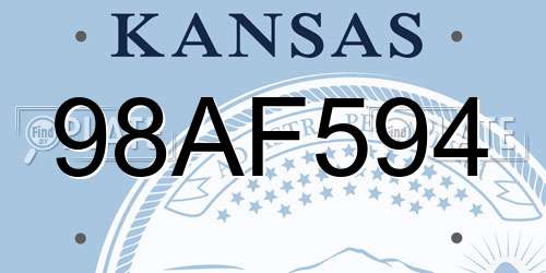 98AF594 Kansas License Plate