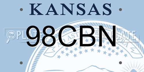 98CBN Kansas License Plate