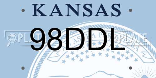 98DDL Kansas License Plate