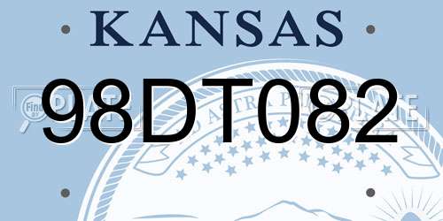 98DT082 Kansas License Plate