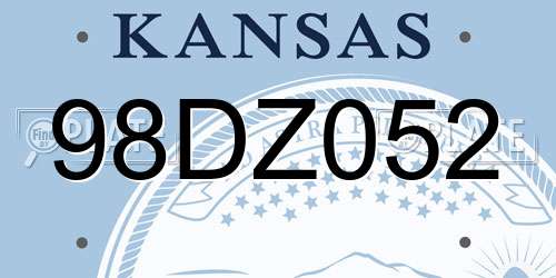 98DZ052 Kansas License Plate