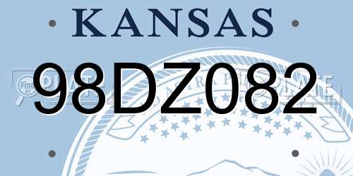 98DZ082 Kansas License Plate