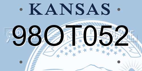 98OT052 Kansas License Plate
