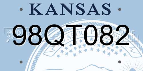 98QT082 Kansas License Plate
