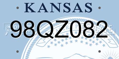 98QZ082 Kansas License Plate