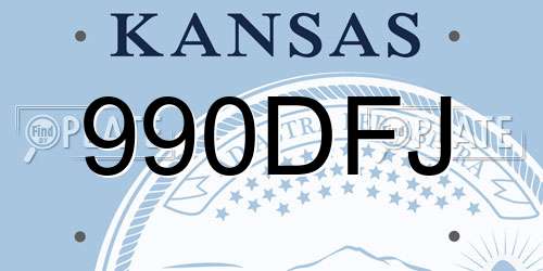 990DFJ Kansas License Plate