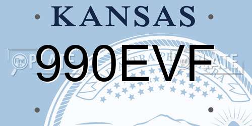 990EVF Kansas License Plate