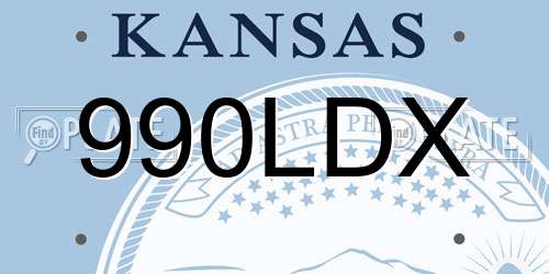 990LDX Kansas License Plate