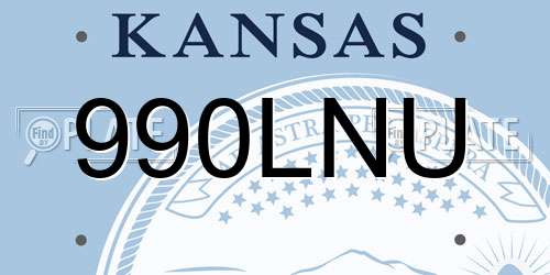 990LNU Kansas License Plate