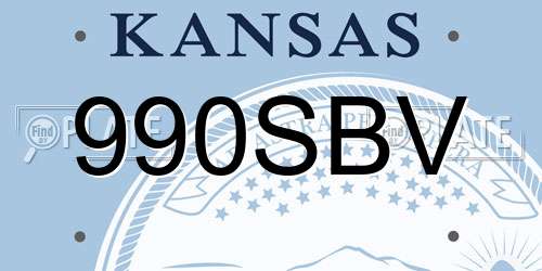990SBV Kansas License Plate
