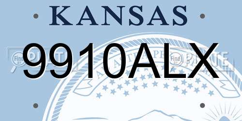 9910ALX Kansas License Plate