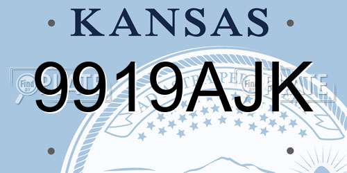 9919AJK Kansas License Plate
