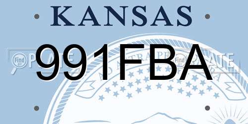991FBA Kansas License Plate
