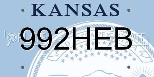 992HEB Kansas License Plate