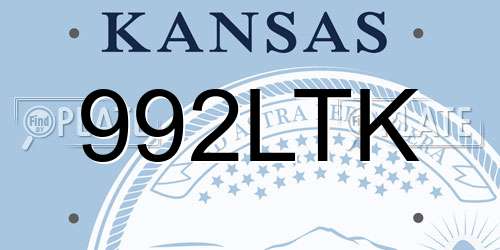 992LTK Kansas License Plate