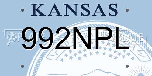 992NPL Kansas License Plate