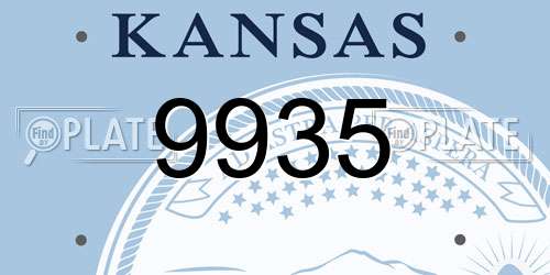 9935 Kansas License Plate