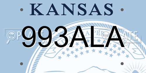 993ALA Kansas License Plate