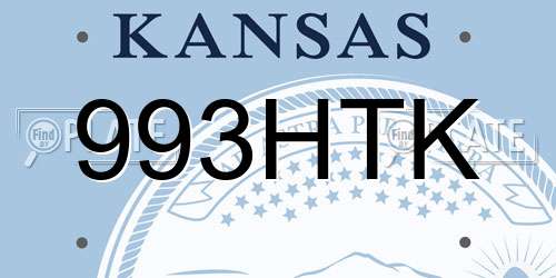 993HTK Kansas License Plate