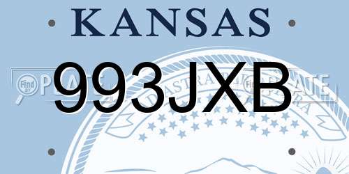 993JXB Kansas License Plate