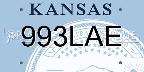 993LAE Kansas License Plate