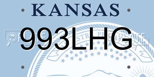 993LHG Kansas License Plate