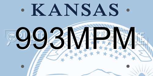 993MPM Kansas License Plate