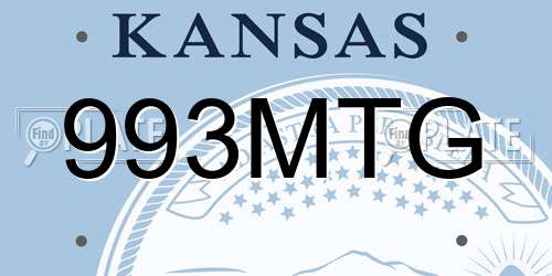 993MTG Kansas License Plate