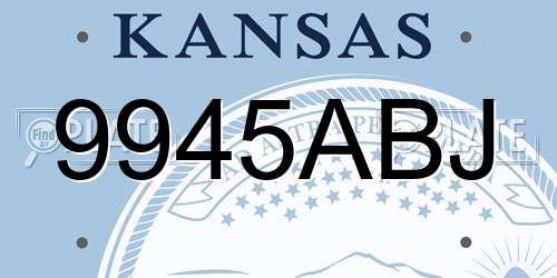 9945ABJ Kansas License Plate