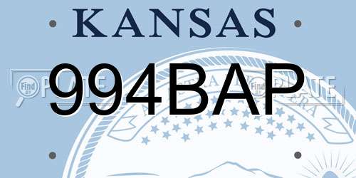 994BAP Kansas License Plate
