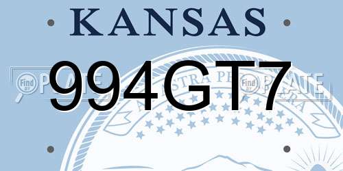 994GT7 Kansas License Plate
