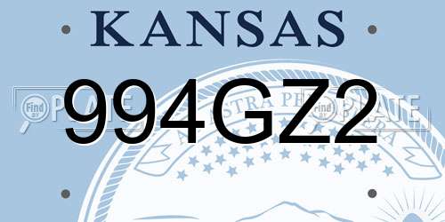 994GZ2 Kansas License Plate