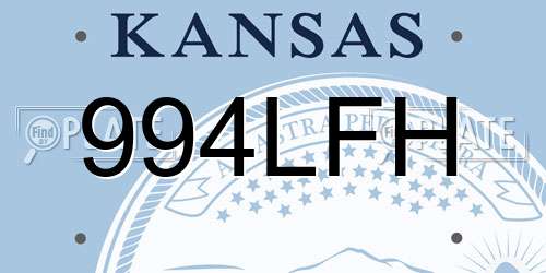 994LFH Kansas License Plate