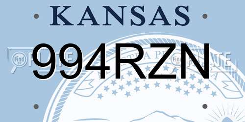 994RZN Kansas License Plate