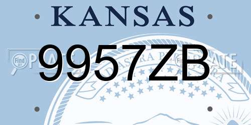 9957ZB Kansas License Plate