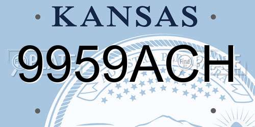 9959ACH Kansas License Plate