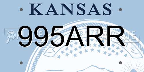 995ARR Kansas License Plate