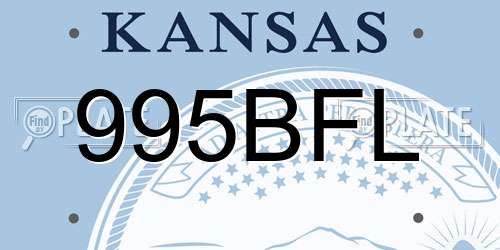 995BFL Kansas License Plate